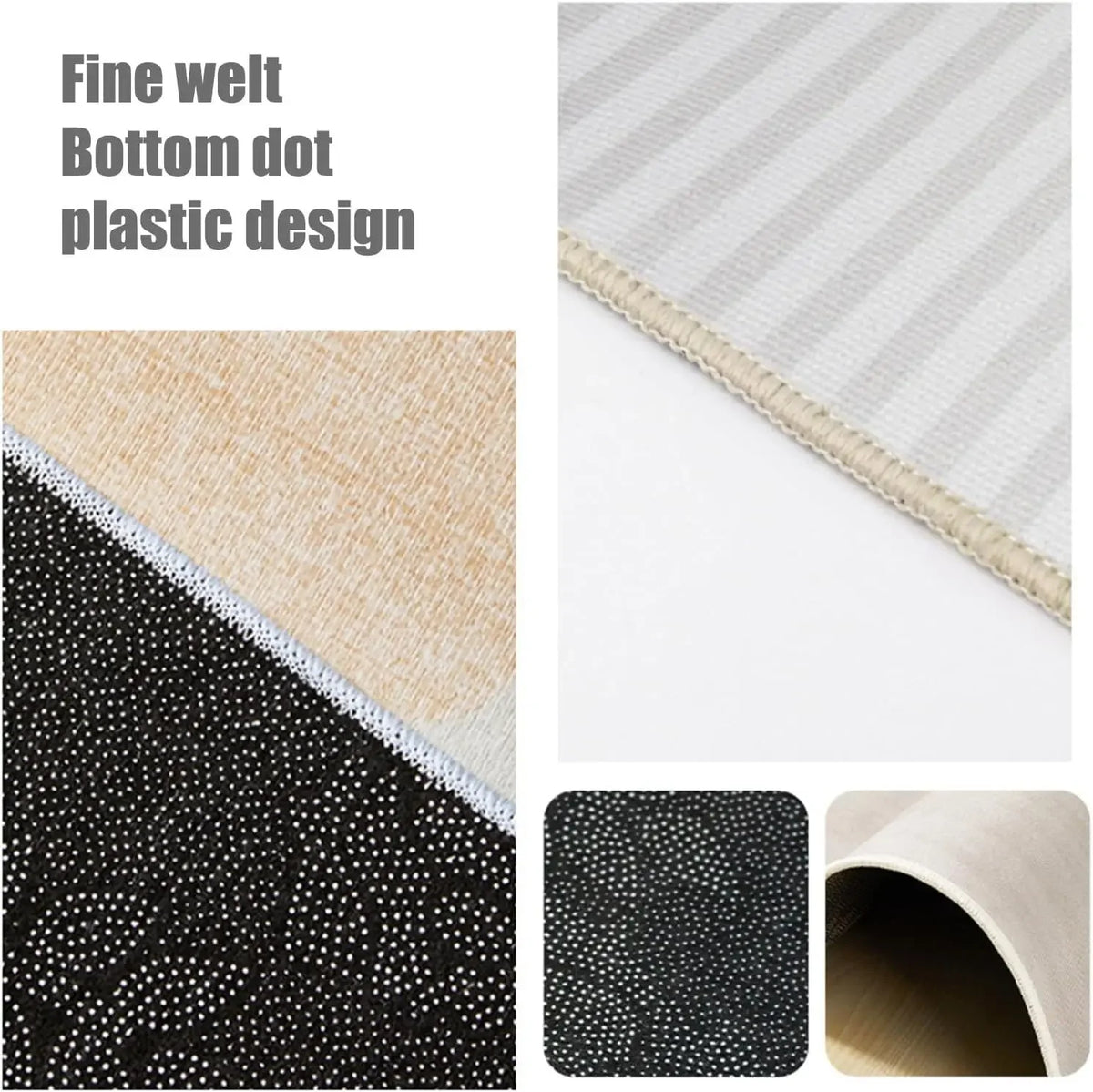 Cream Lineage Area Rug — Anti-Slip Washable — detail view