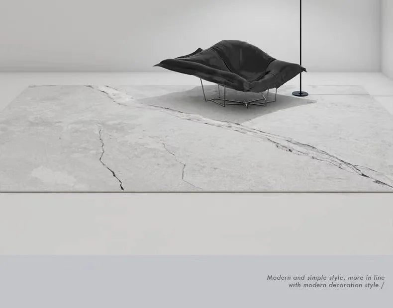 Modern Abstract Plush Area Rug — Thick Grey — accessory view