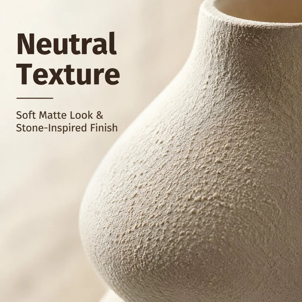 Hollow-Ring Textured 3-Piece Vase Set — Sand Grain PLA