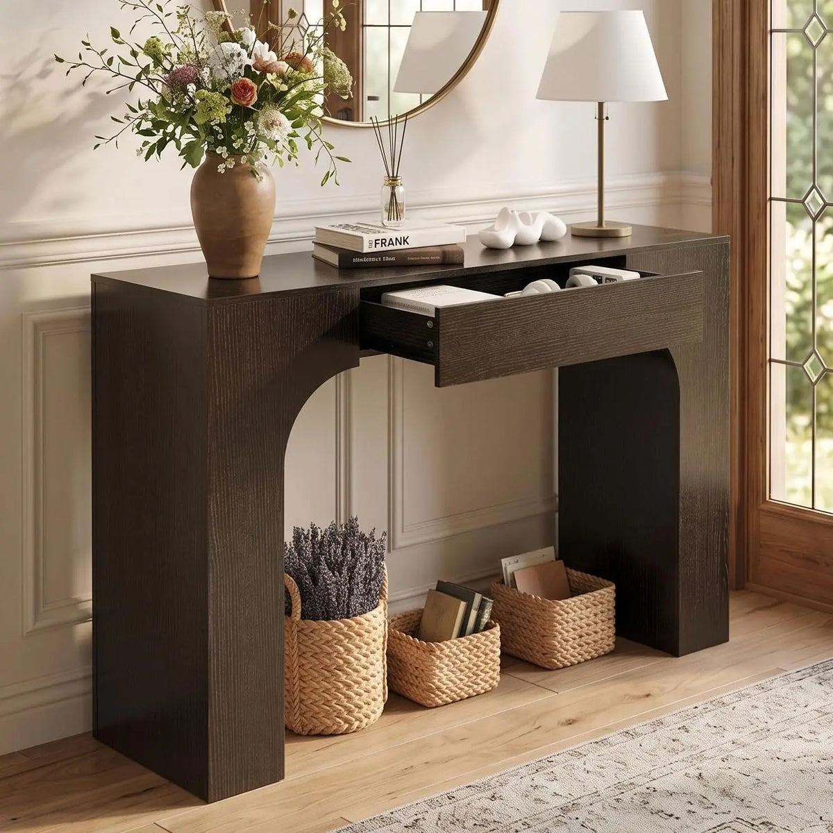 Farmhouse Console Table with Drawer — 47"