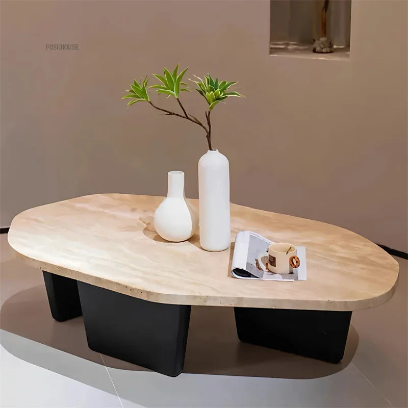 Natural wood low-profile coffee table — alternate product view