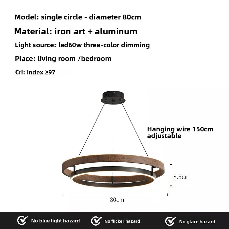 Italian Designer High-end LED Ceiling Chandelier Lamp Walnut Metal Pendant Light Home Decoration for Dinning Living Room Counter — image 21