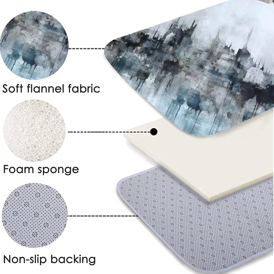 Modern Washable Abstract Area Rug — Non-Slip — lifestyle view