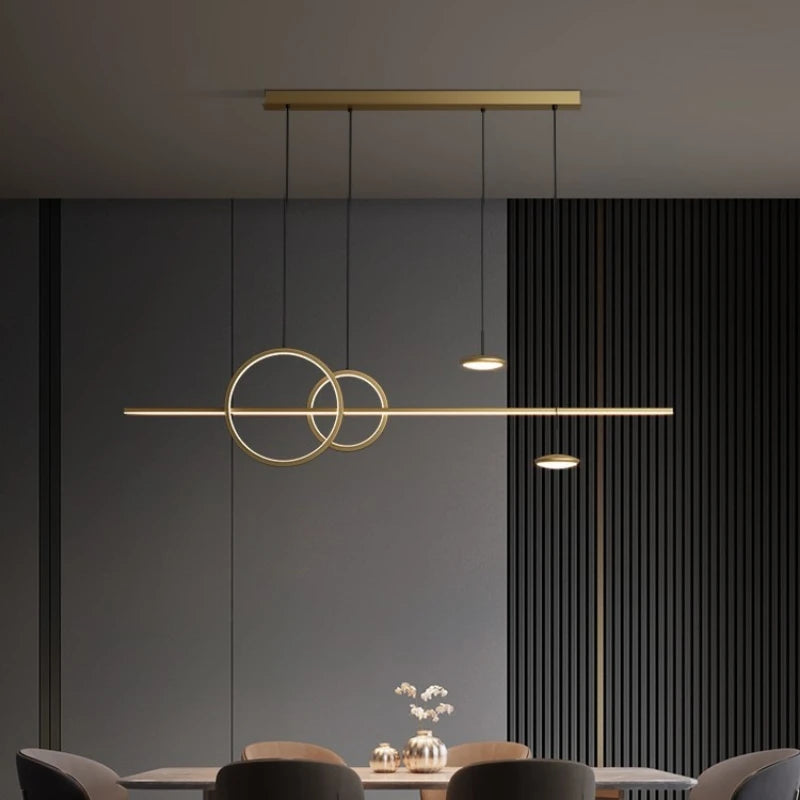 Modern Luxury Simple Gold Chandeliers Black Lighting Living Dining Room Home Decor Hanging Lamp Restaurant Island Bar Fixture — main view