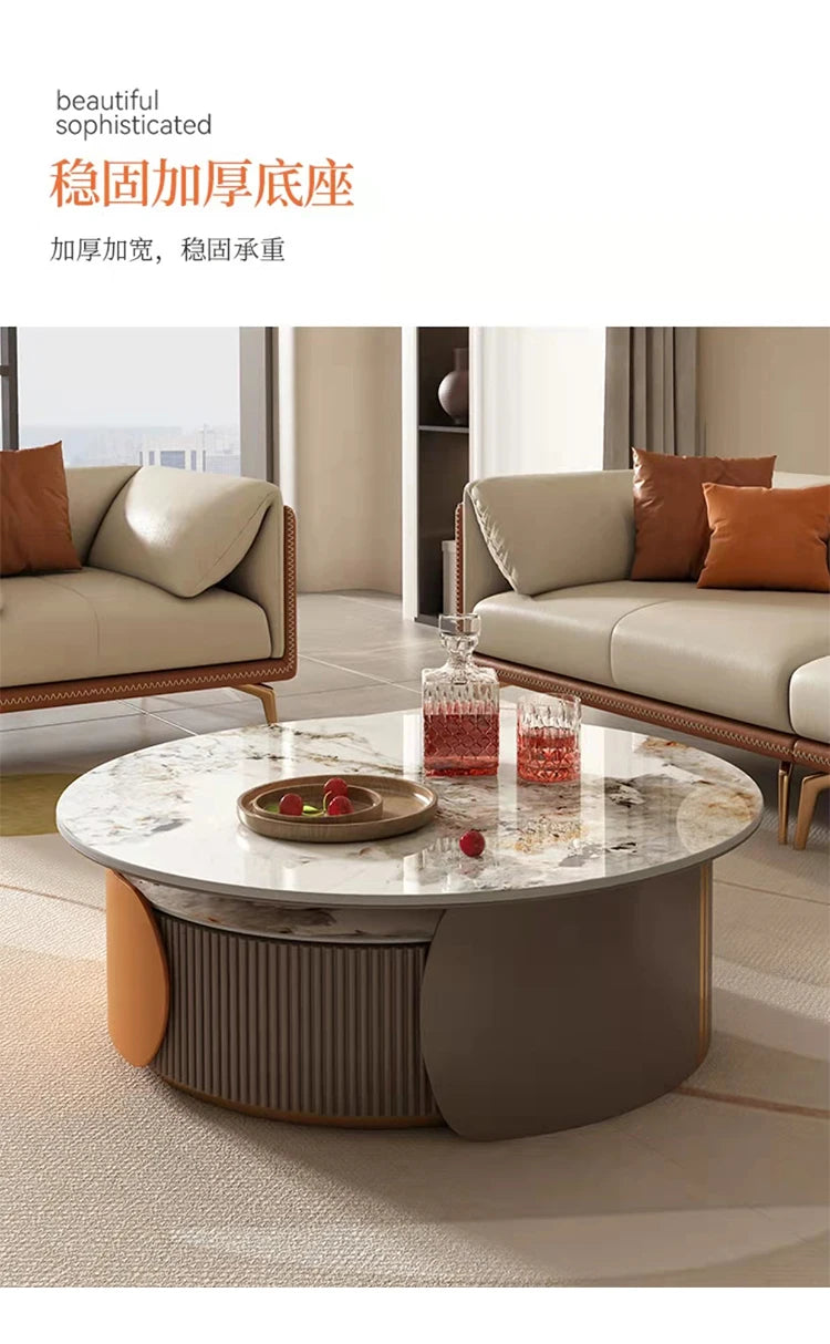 Sculptural Marble Coffee Table - European Glam