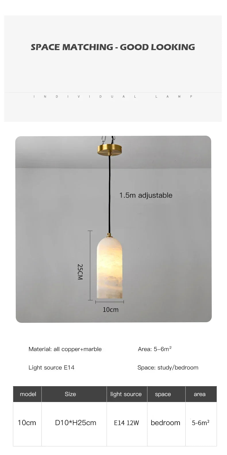 Minimalist Marble Pendant Light E14 Indoor Bedside Lamp Nordic Bar Counter Pandant Lights LED Dining Room Home Decor Chandelier — image 14