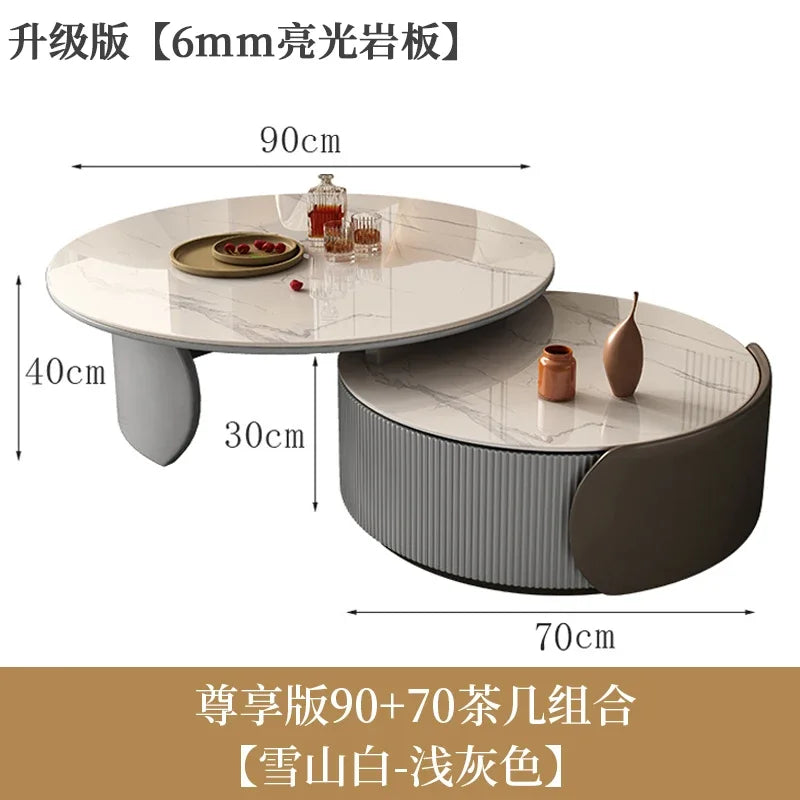 Sculptural Marble Coffee Table - European Glam