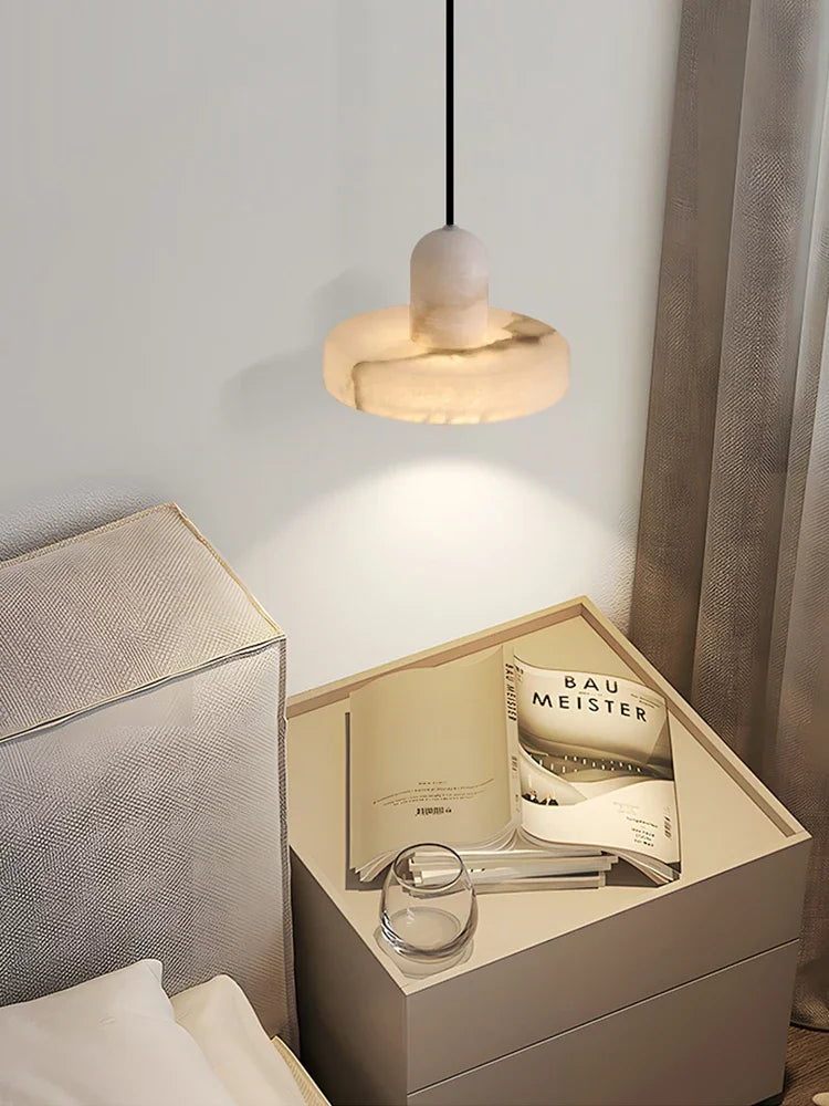 Marble Pendant Lamp — Luxury Bedside Light Fixture