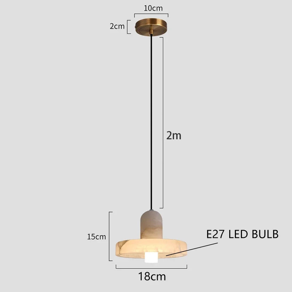 Marble Pendant Lamp — Luxury Bedside Light Fixture