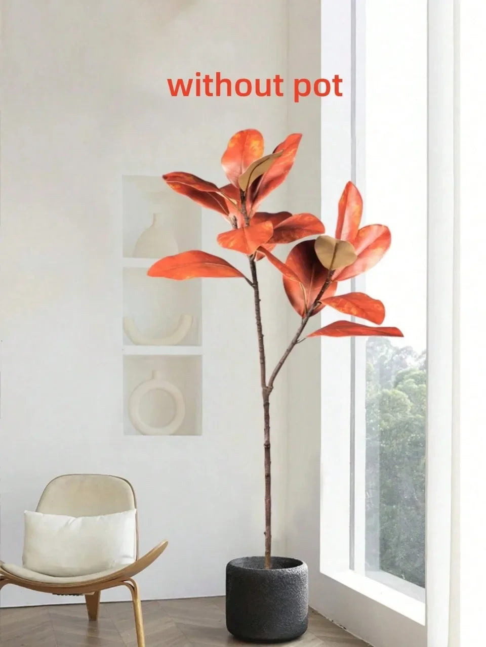 3.6Ft Artificial Magnolia Tree Fall Artificial Magnolia Branch Tropical Banyan Plants Home Garden Office Balcony Decoration — image 15