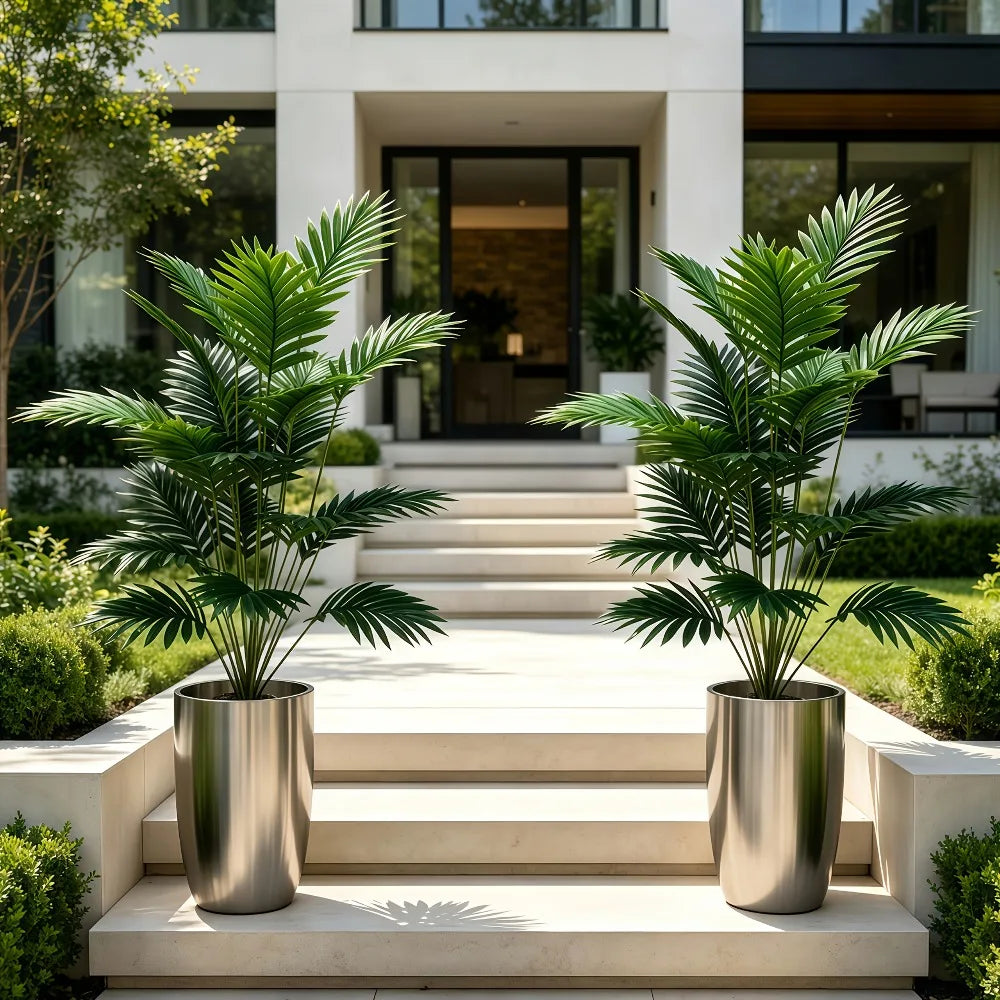 1PC 128CM Large Artificial Palm Tree Tropical Green 24Leaves Fake Plants Plastic Monstera Faux Tree Branch for Home Decor — room setting