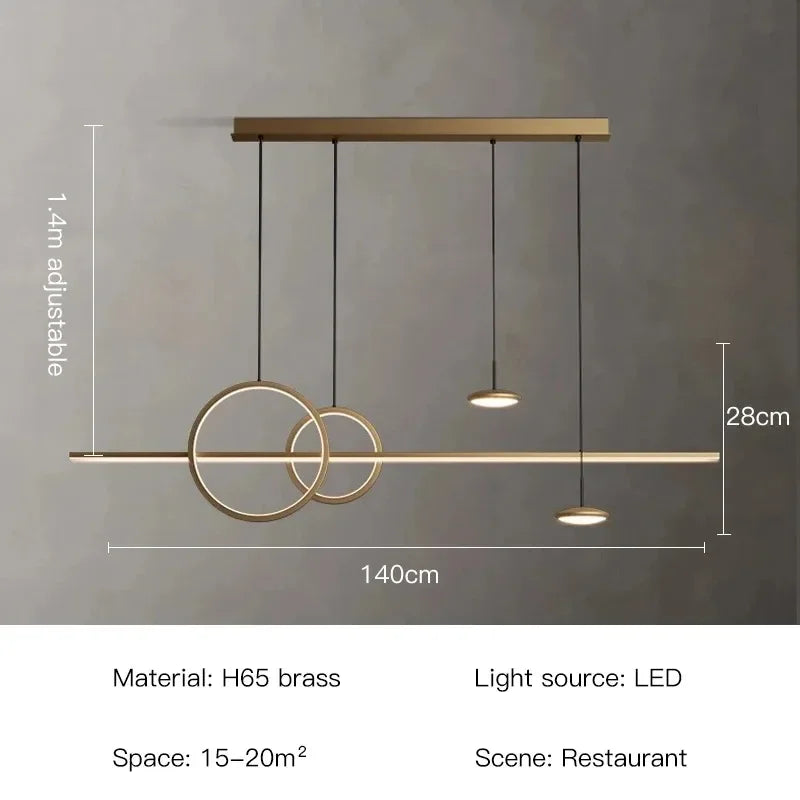 Modern Luxury Simple Gold Chandeliers Black Lighting Living Dining Room Home Decor Hanging Lamp Restaurant Island Bar Fixture — image 19