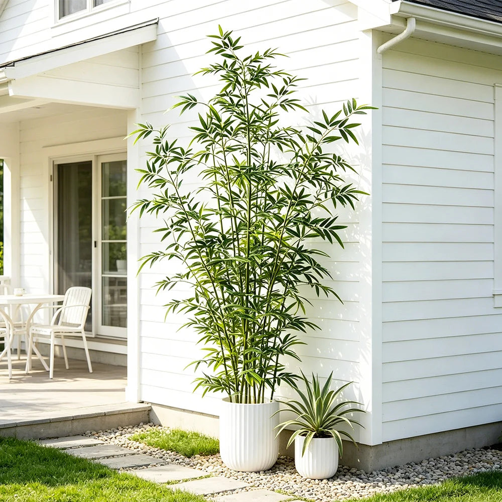 160-270cm Large Artificial Bamboo Tree Fake Palm Plant Faux Fern Bamboo Plants Plastic Bambusa Trees Leaf For Home Garden Decor — image 9