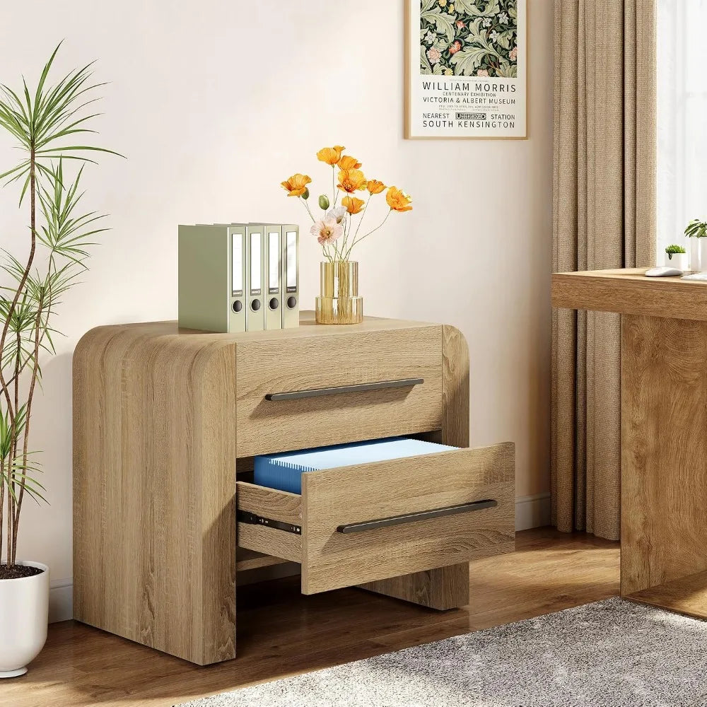 Nightstand — 2-Drawer 27.5" Brown Bedside Table