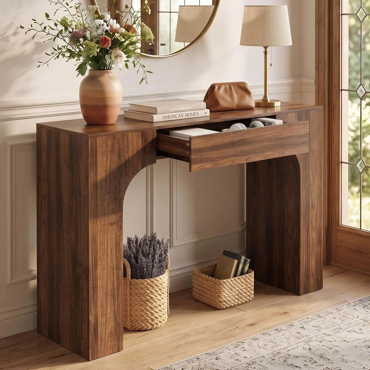 Farmhouse Console Table with Drawer — 47"