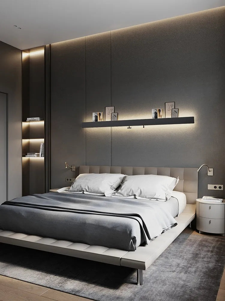 Minimalist Rectangular Bedroom Bedside Storage Light TV Background Wall Ambient Light, Home Hallway Hanging Wall Light — main view