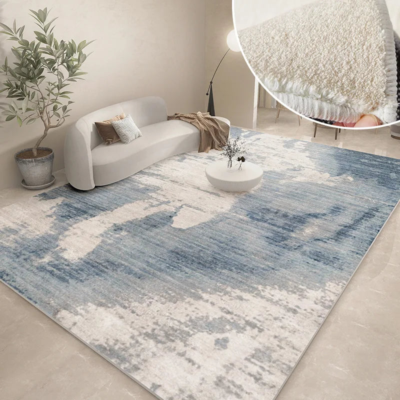 Modern Abstract Plush Area Rug — Thick Grey — additional product view