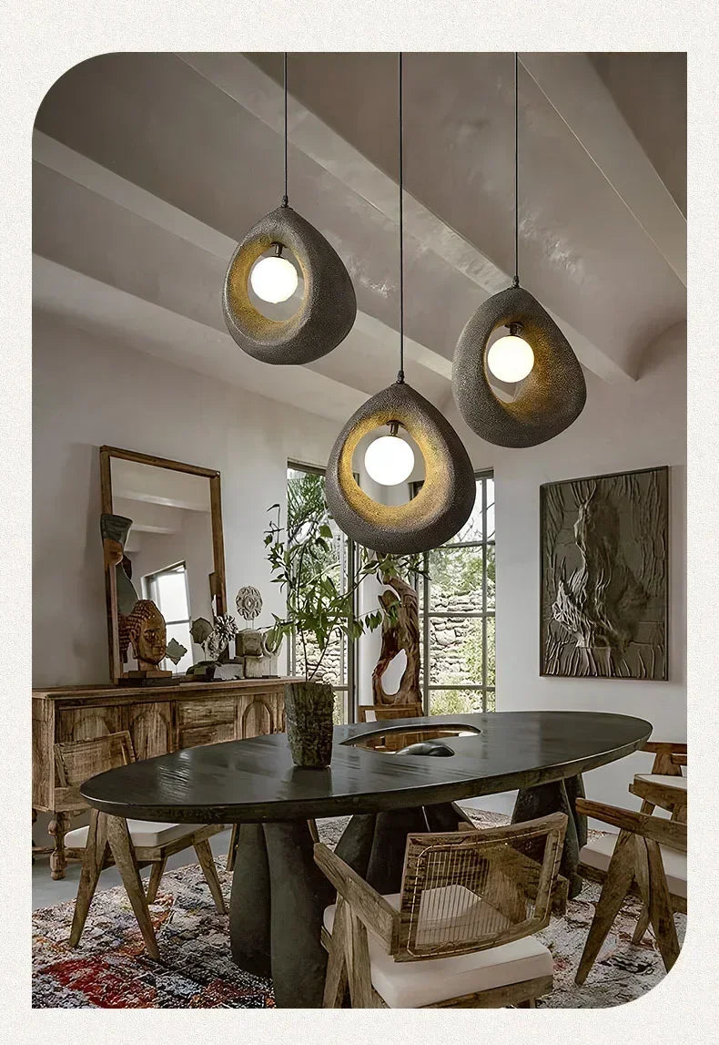 Japanese Wabi-Sabi Pendant Light — Nordic Dining Room Lamp