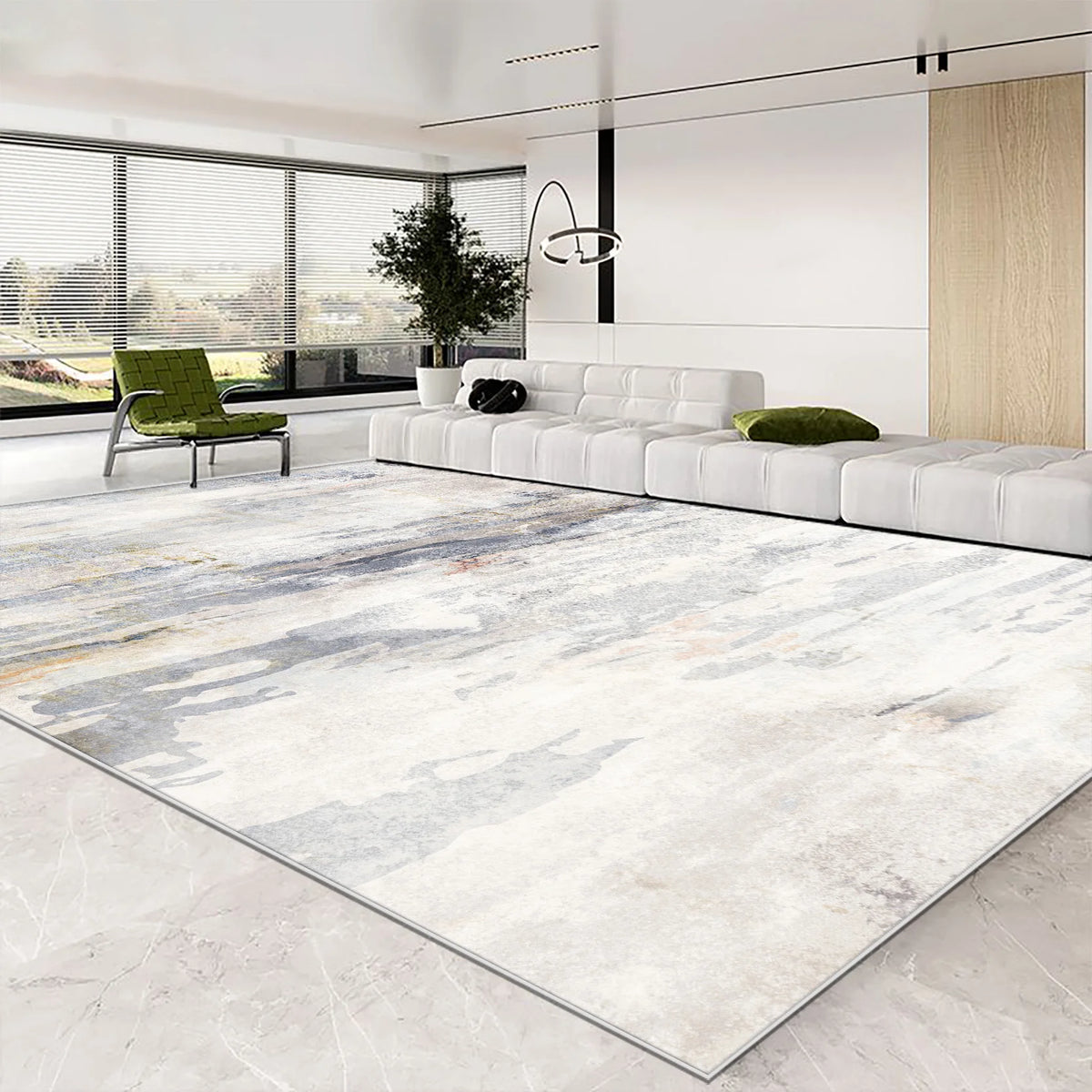 Abstract Easy-Clean Area Rug — Non-Slip Customizable