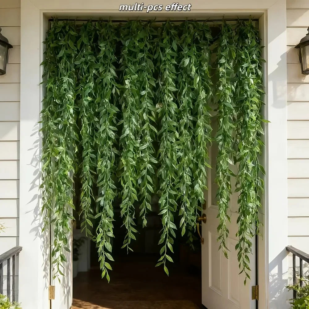 20pcs Extra-Long Deluxe Willow Vine Elegant Artificial Greenery, Faux Evergreen Hanging Vine with Dense for Spring Living Room — image 12