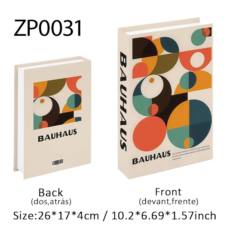 Faux Book Storage Box — Bauhaus Style Accent, 10.5"