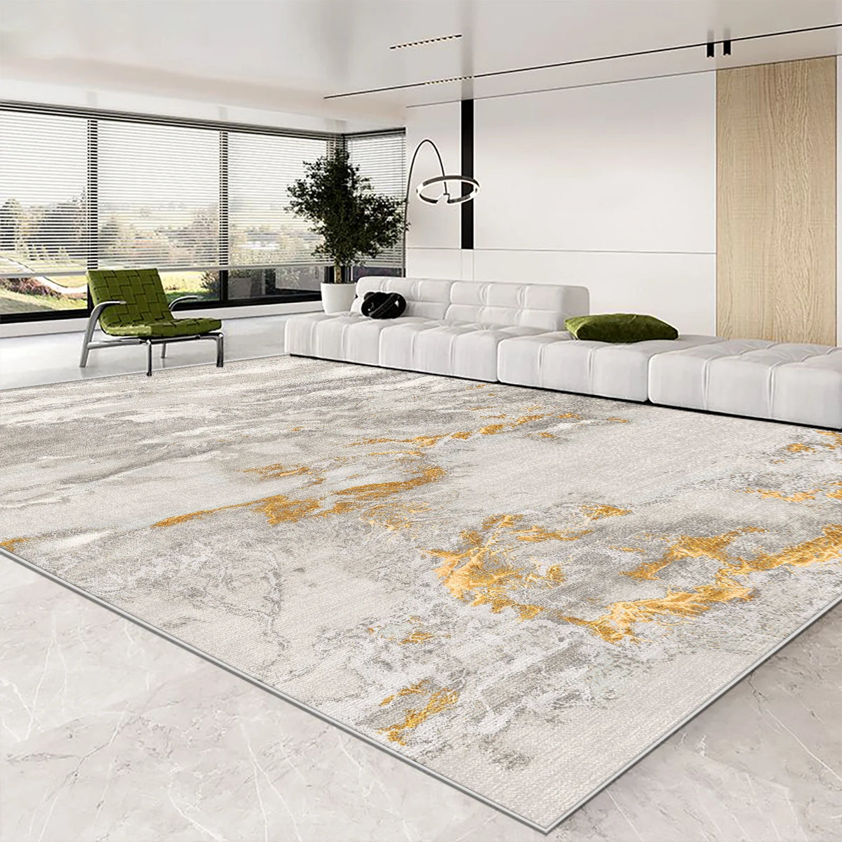 Abstract Easy-Clean Area Rug — Non-Slip Customizable