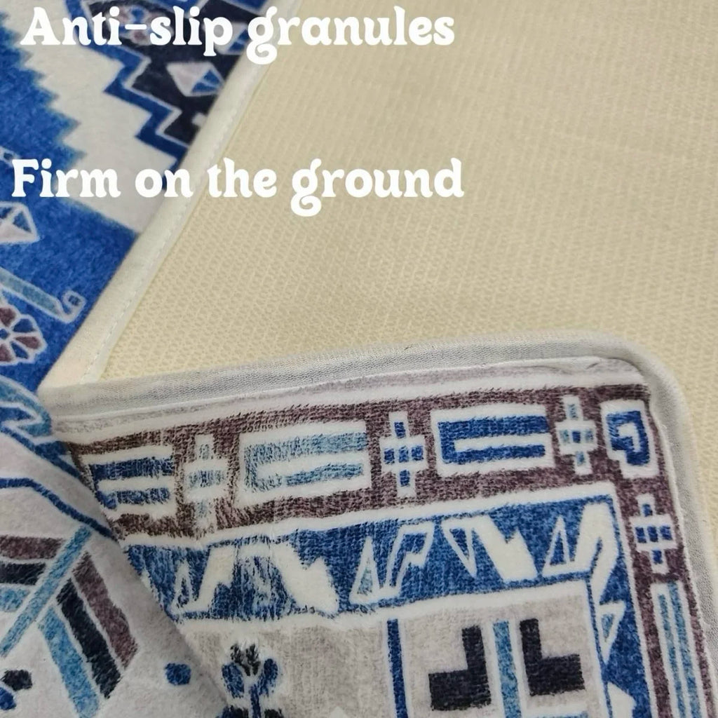 Faux Cashmere Coffee Table Mat — Anti-Slip Cream
