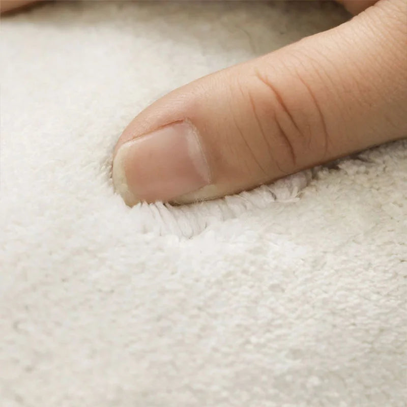 Cream Washable Plush Area Rug — Thick Soft — feature view