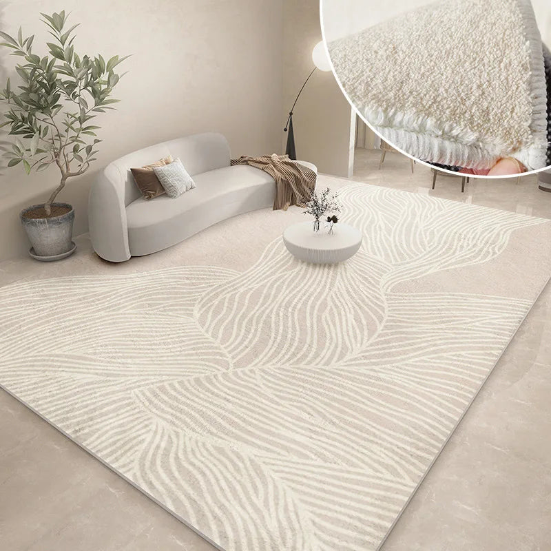 Modern Abstract Plush Area Rug — Thick Grey