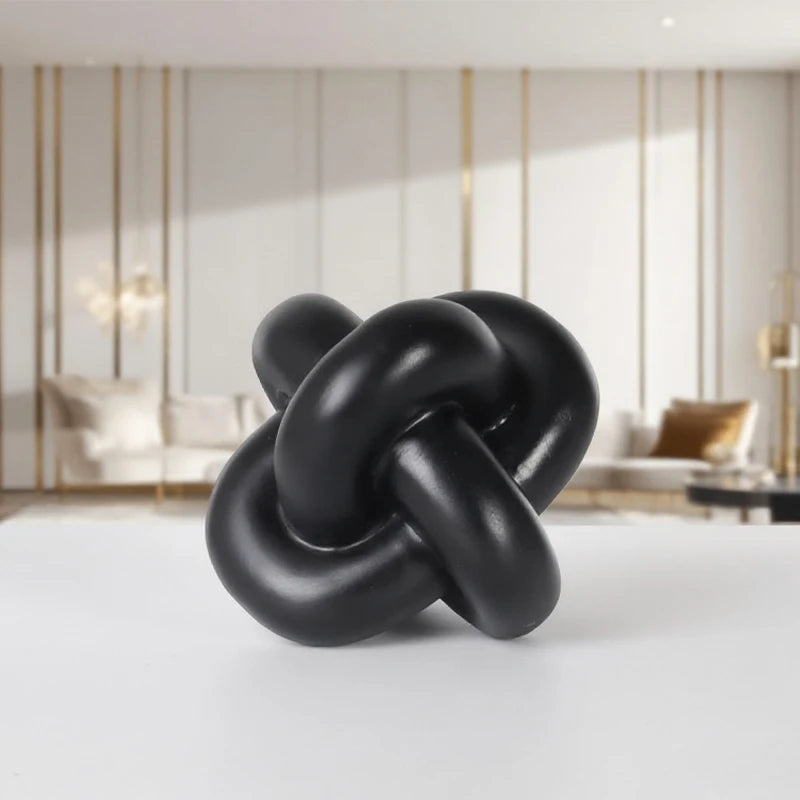 Geometric Ring Desktop Sculpture — Resin Decor, 5.31in