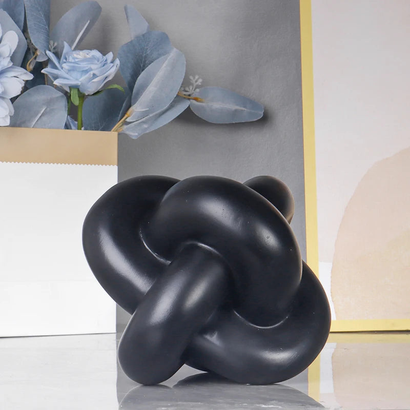 Geometric Ring Desktop Sculpture — Resin Decor, 5.31in