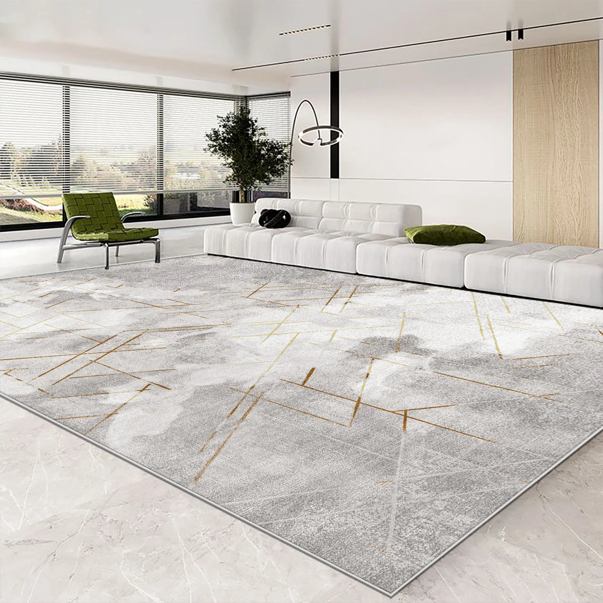 Abstract Easy-Clean Area Rug — Non-Slip Customizable