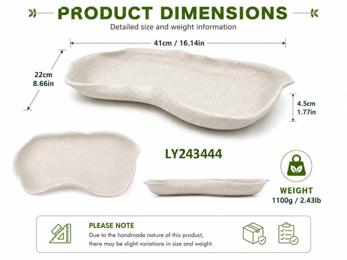 Wabi-Sabi Ceramic Storage Tray — Desktop Catchall