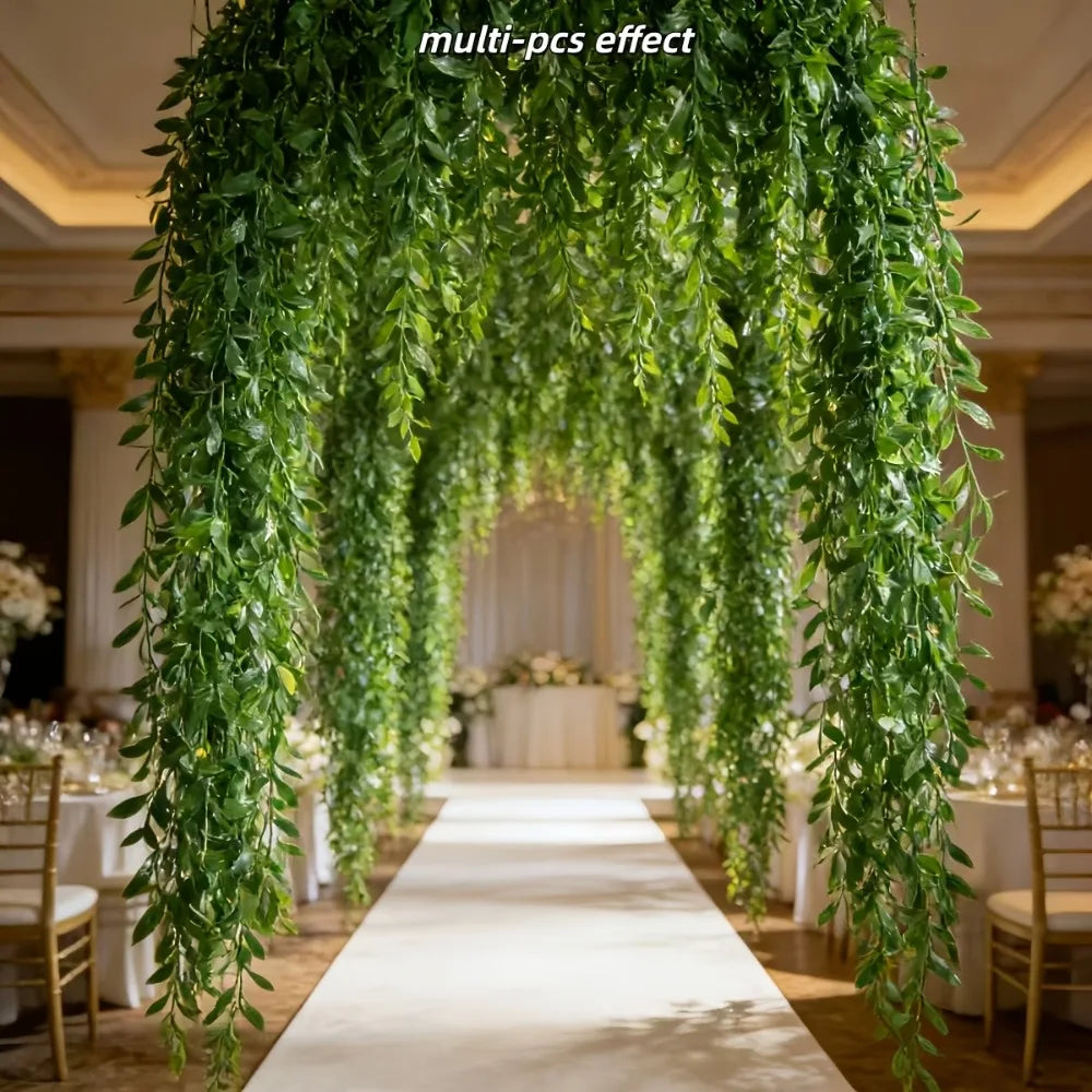 20pcs Extra-Long Deluxe Willow Vine Elegant Artificial Greenery, Faux Evergreen Hanging Vine with Dense for Spring Living Room — image 10