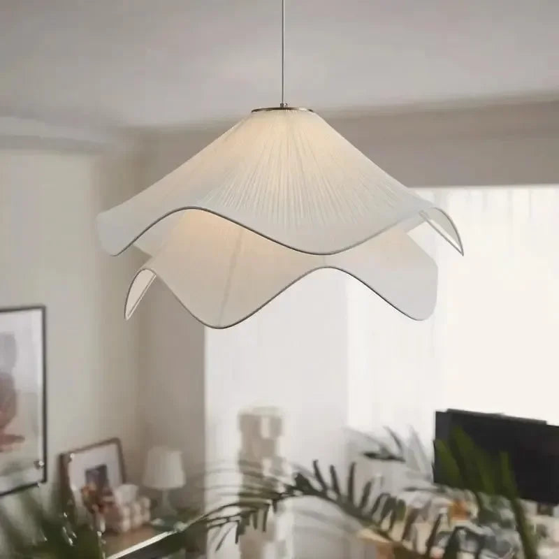 French Cream Style Chandelier Living Room Lamp Main Lamp Bedroom Light Nordic Simple Warm Romantic Master Bedroom Straw Hat Lamp — detail view