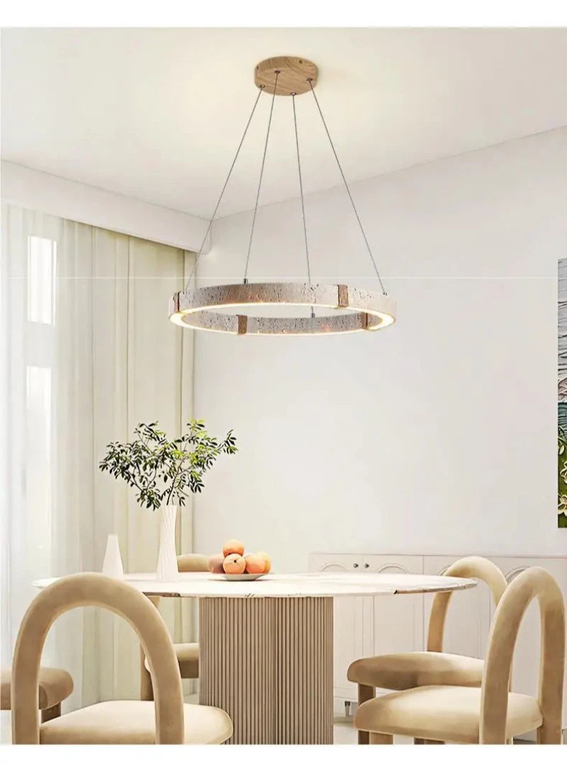 Natural stone pendant LED chandelier for dining or living room