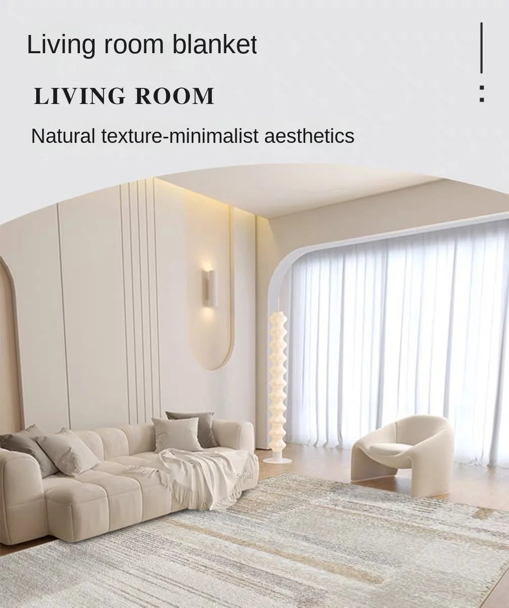 Cream Winter Warm Area Rug — Non-Slip Washable
