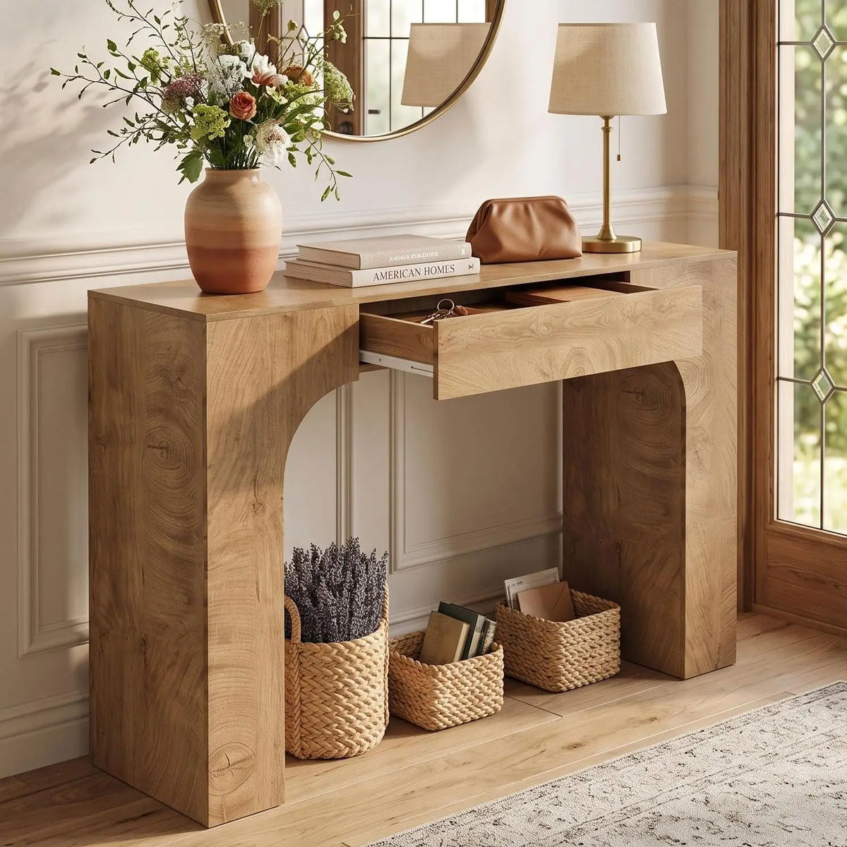 Farmhouse Console Table with Drawer — 47"