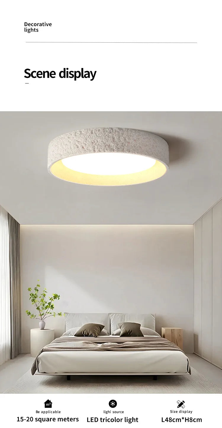 Nordic Wabi-Sabi LED Ceiling Light — Ironware & Acrylic Fixture