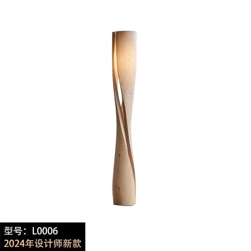 Wabi-Sabi Solid Wood Floor Lamp
