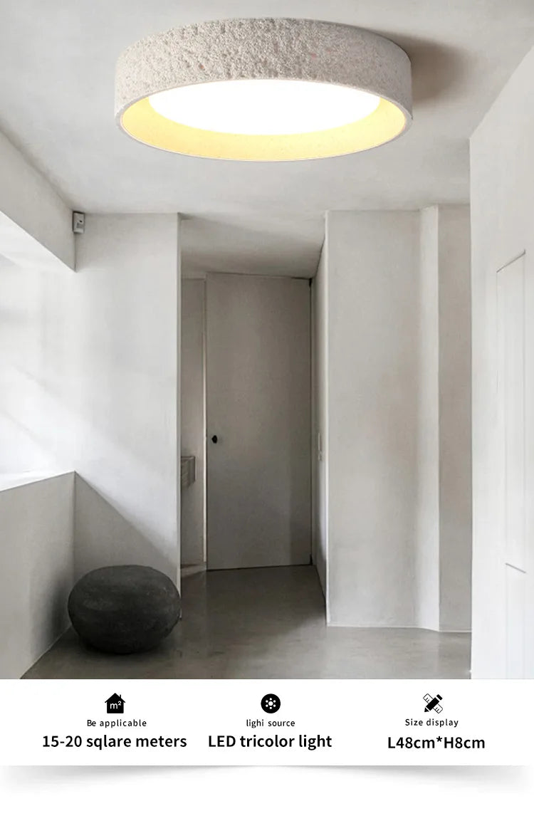 Nordic Wabi-Sabi LED Ceiling Light — Ironware & Acrylic Fixture