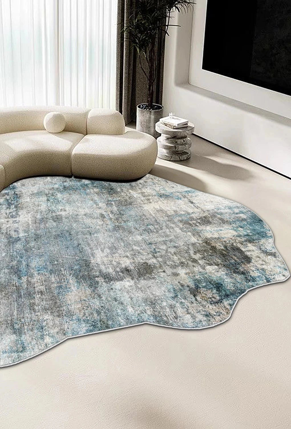 Modern Abstract Irregular Carpet for Living Room Decoration Home Machine Washable Fluffy Rugs Thickened Bedroom Soft Floor Mat — image 12