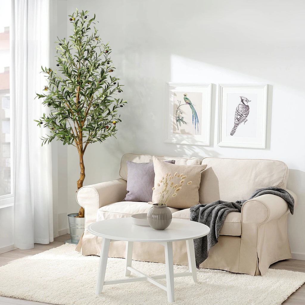 1Pc/2Pcs Artificial Olive Tree 4ft / 5ft / 6ft, Large Artificial Plants Fake Plastic Plants in Pot for Home Bedroom Decor — alternate angle