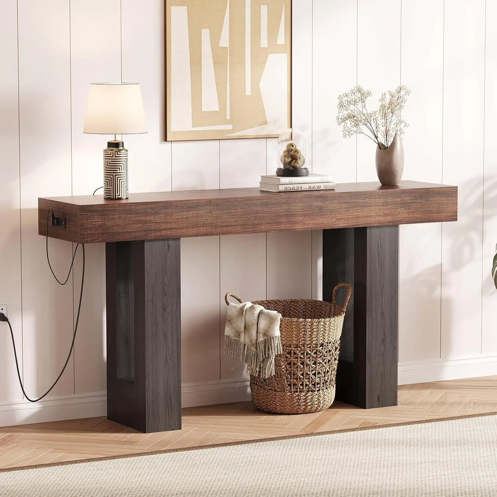 Console Table with Power Outlets — 63"