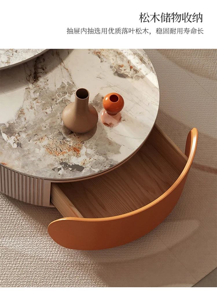 Sculptural Marble Coffee Table - European Glam