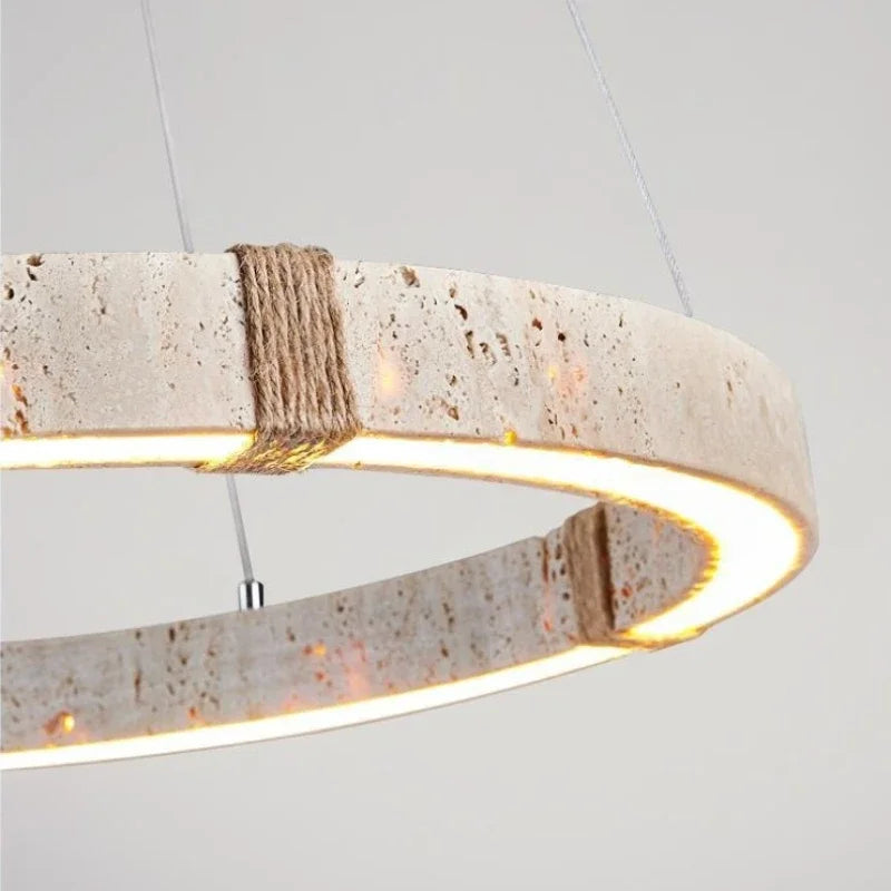 Natural stone pendant LED chandelier for dining or living room
