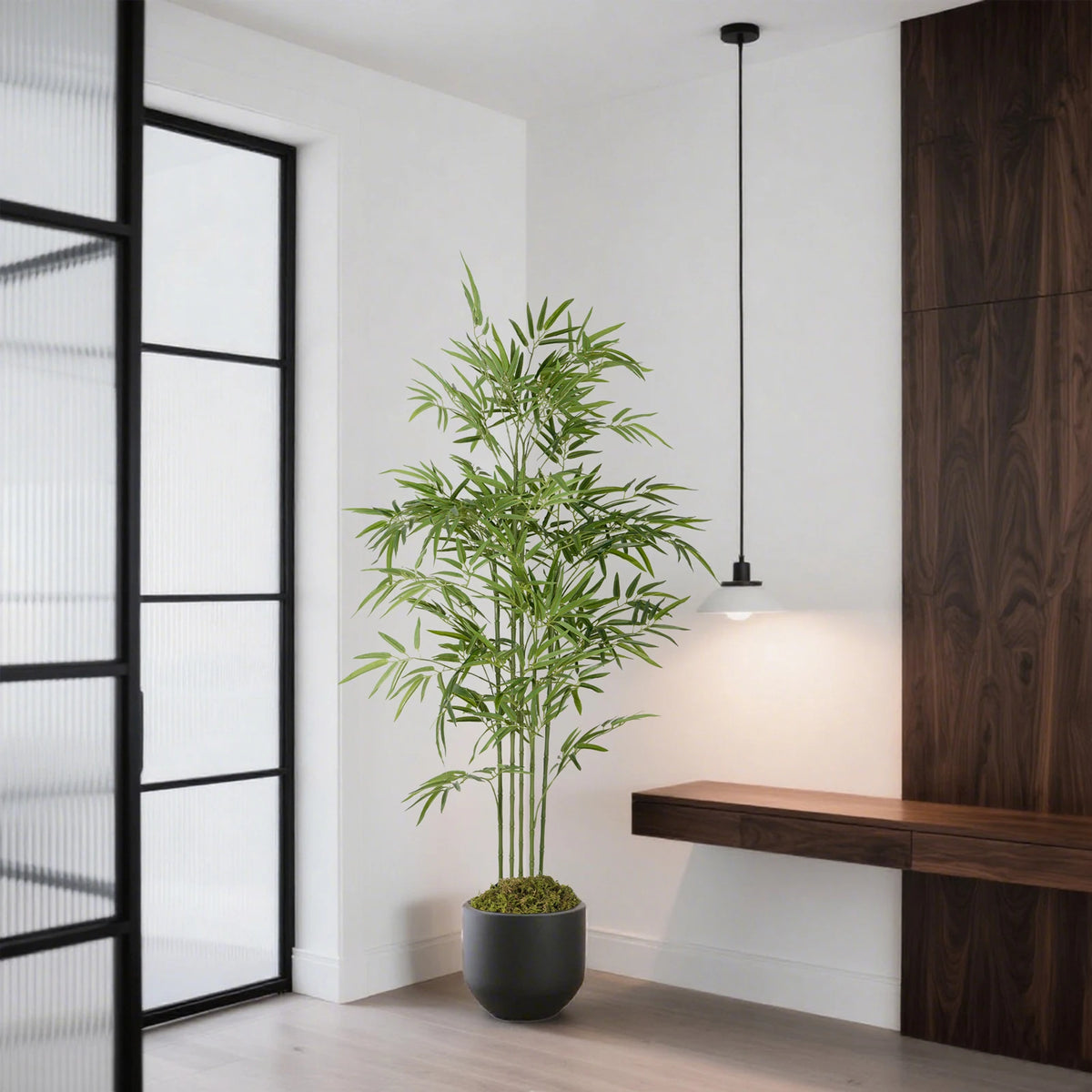 Artificial Bamboo Tree — 4–6 ft, Realistic Trunk & Leaves