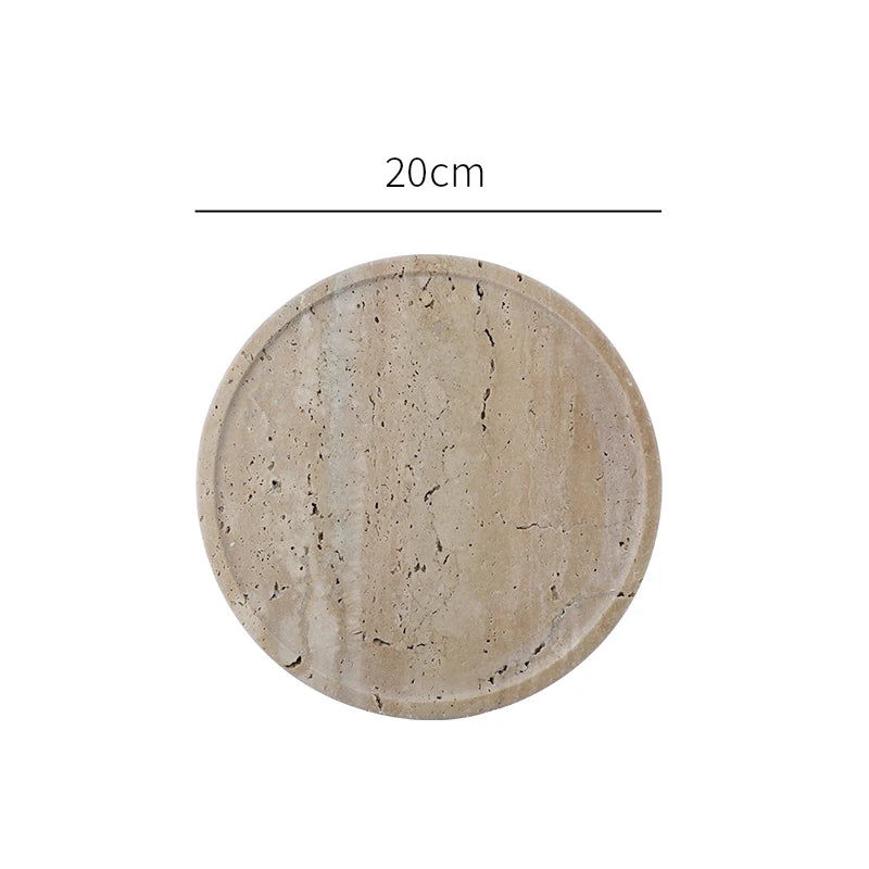 Travertine Vanity Tray — Multi-Size Marble Serving Tray