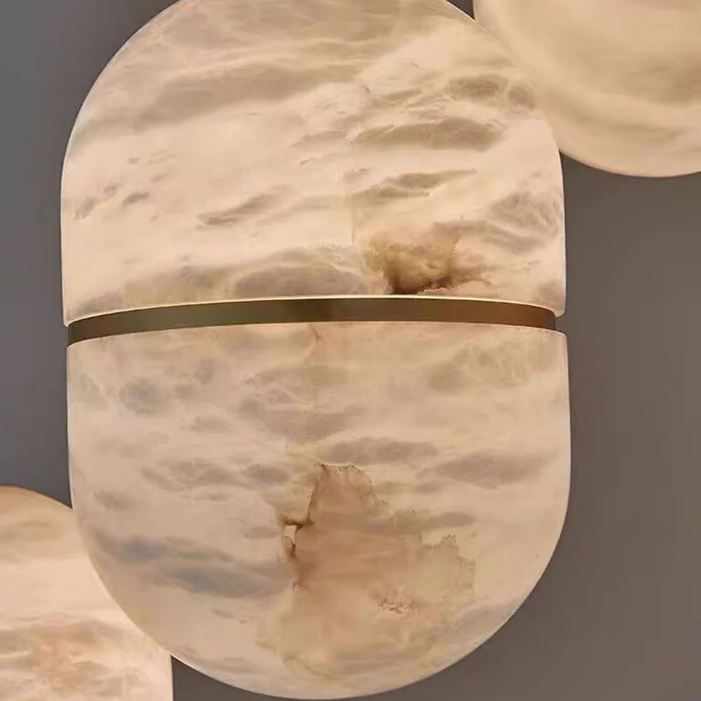 Sculptural Marble Chandelier - Brass & Alabaster