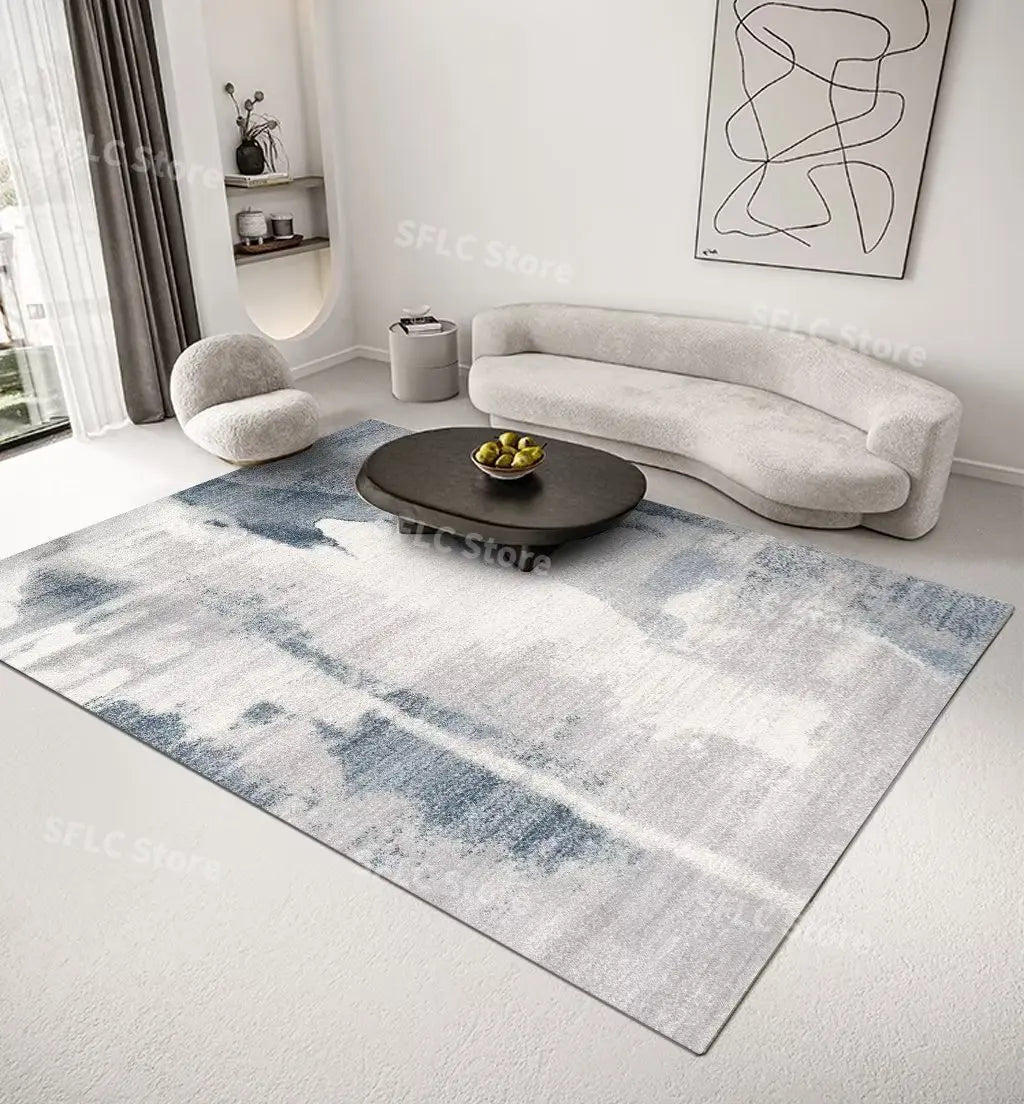 Minimalist Solid Color Beige Area Rug — Japanese Style